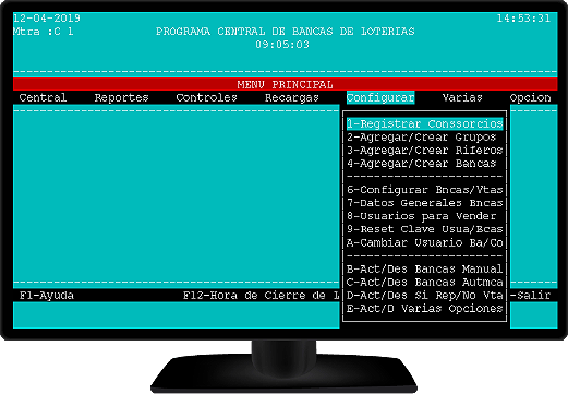 opciones de configuracion en consola